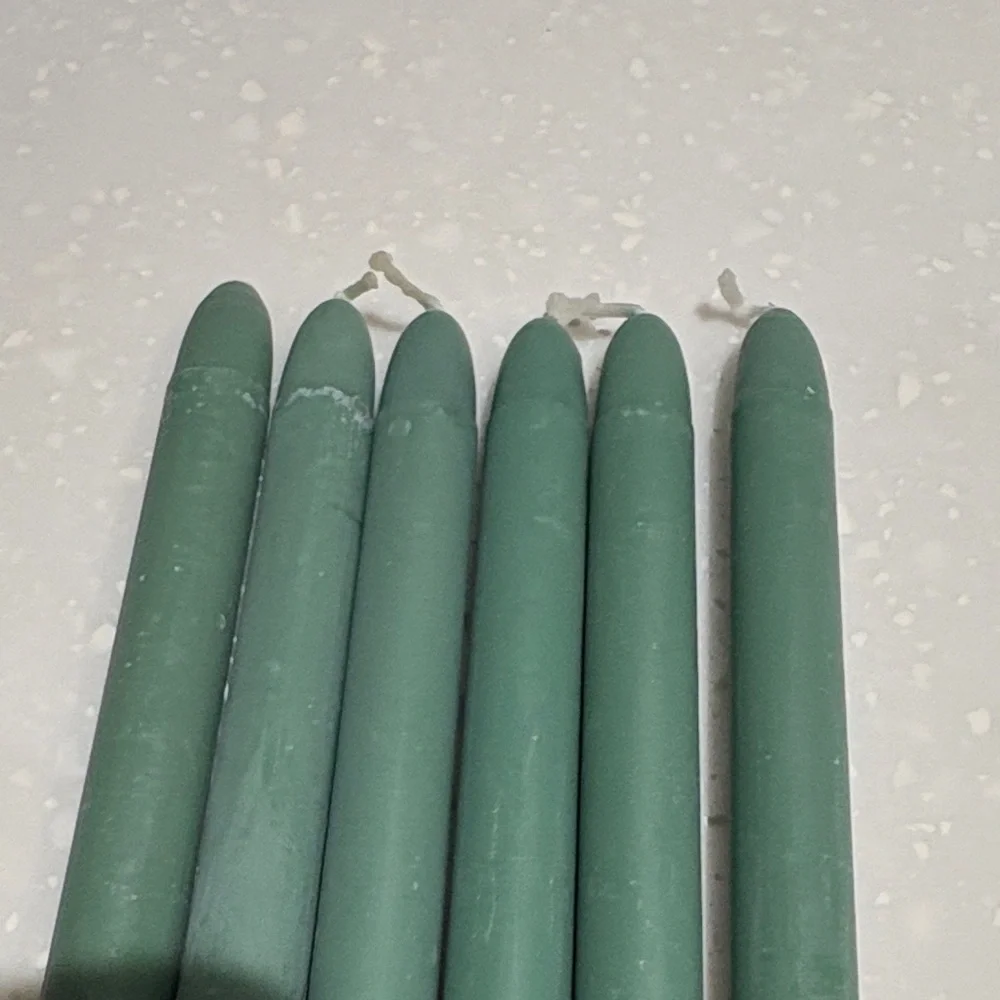 Green Advent Candle Set with Holder